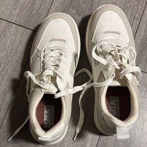 MIA Cream Lace-Up Sneakers